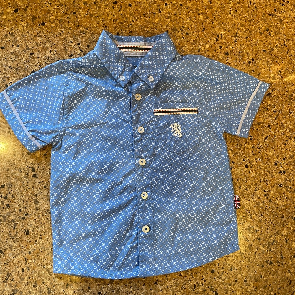 English Laundry Kids Blue Patterned Button-Up Shirt